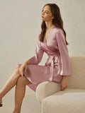 Silk Robe With Bell Sleeves